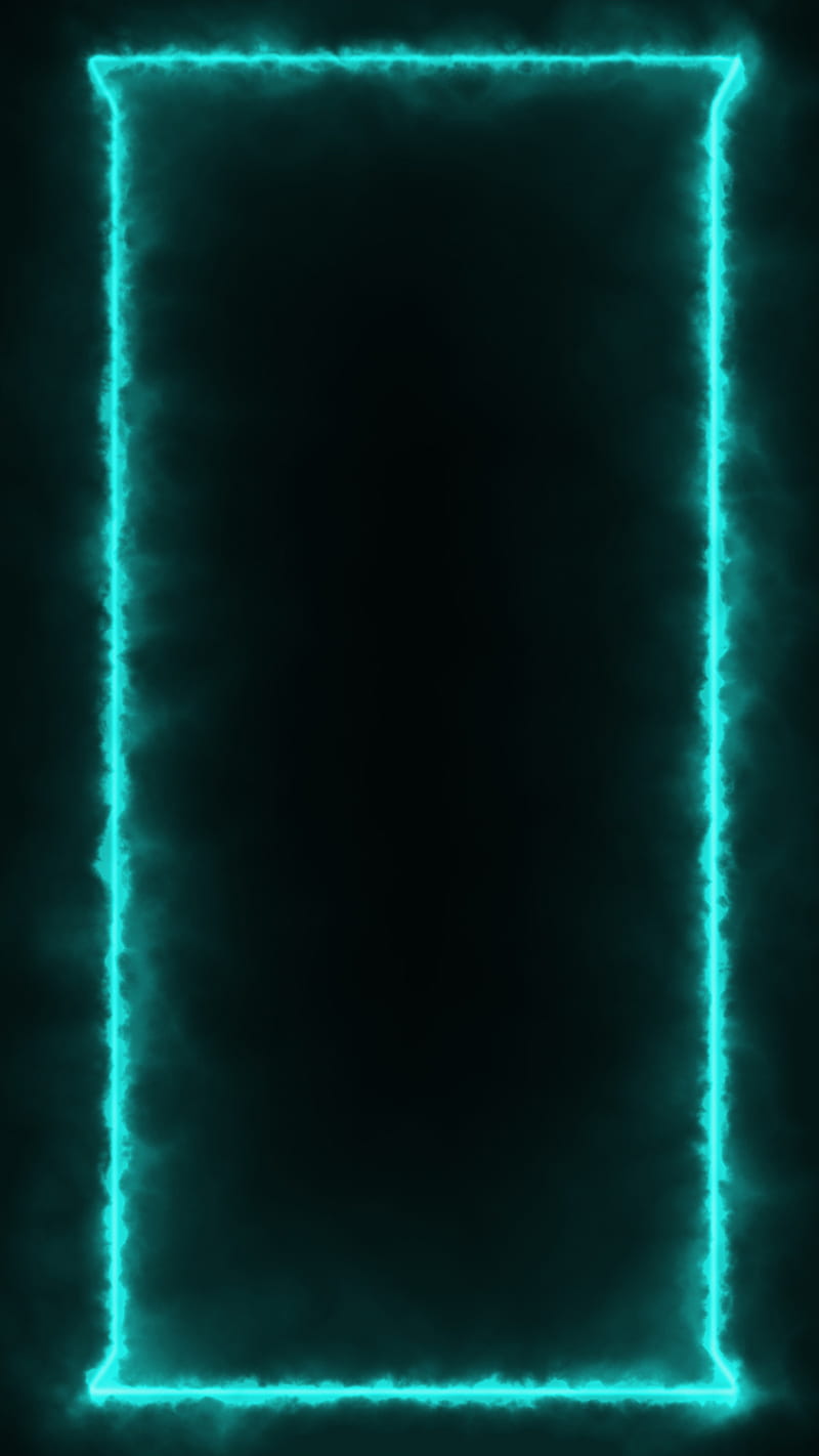 BLUE NEON FRAME, black, color, HD phone wallpaper