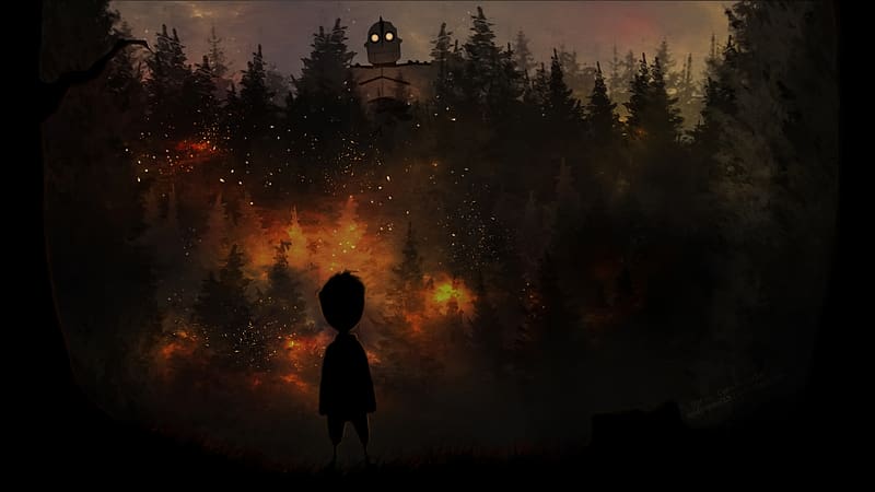 Crossover, Video Game, Limbo (Video Game), The Iron Giant, Attack On Titan, HD wallpaper