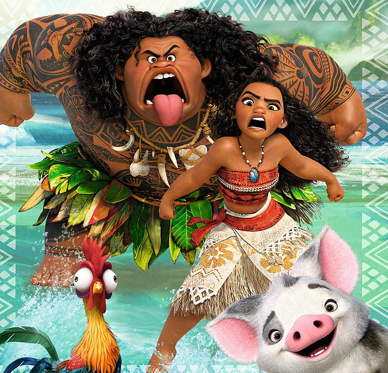 Moana, rooster, pig, movie, silly, girl, face, god, disney, HD wallpaper |  Peakpx