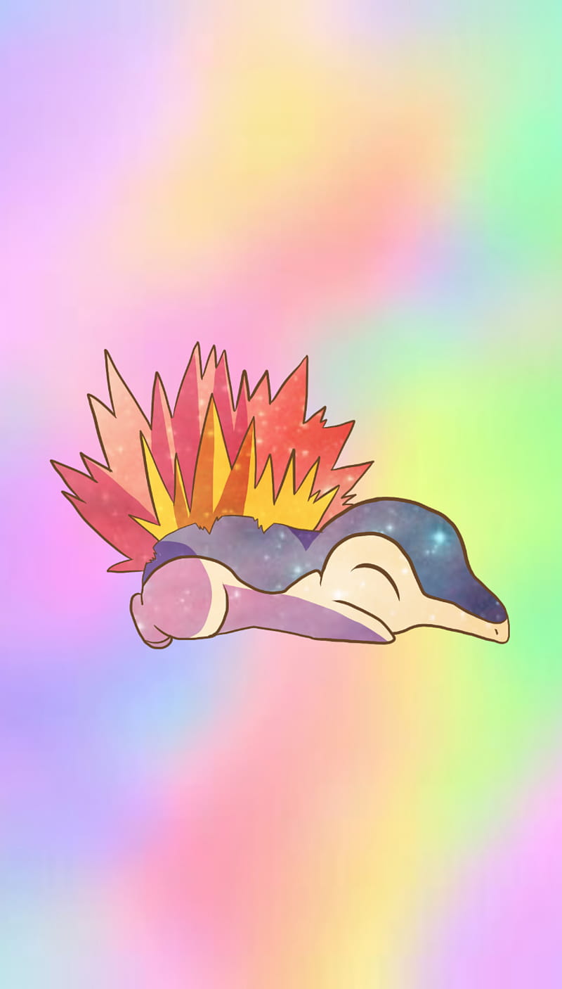 Cyndaquil Pastel Background Cute Pokemon Rainbow Hd Phone Wallpaper Peakpx