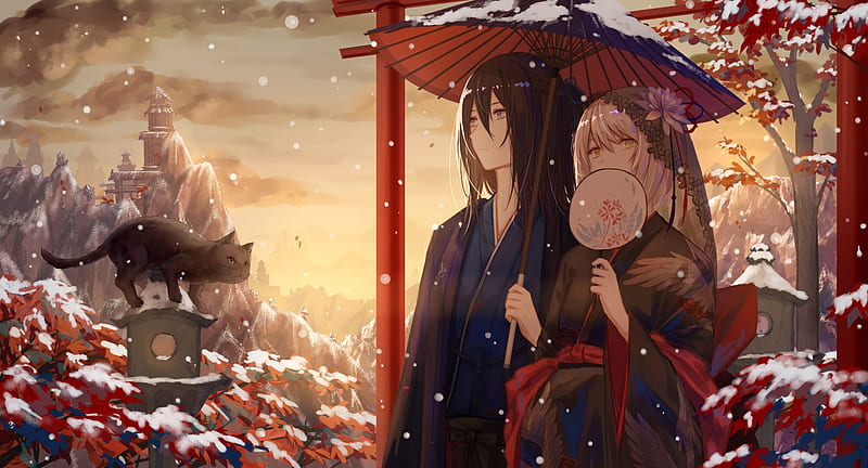 anime winter couple