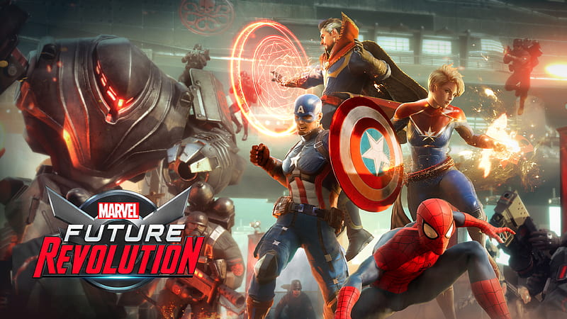 Black Widow Spider-Man Storm Captain Marvel Doctor Strange Iron Man Marvel Future Revolution, HD wallpaper