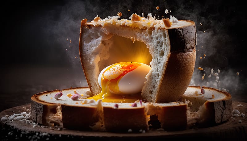 Boiled egg, Meal, Bread, Egg, Table, HD wallpaper