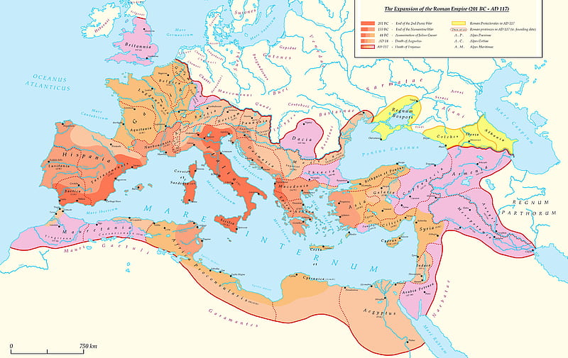 Expansion Of The Roman Empire (201 BC - AD117), Roman Empire, Expansion, geography, history, map, infographic, HD wallpaper