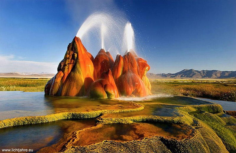 geyser - Nevada, graphy, monuments, nature, Nevada, beautifu, geysers, landscape, HD wallpaper