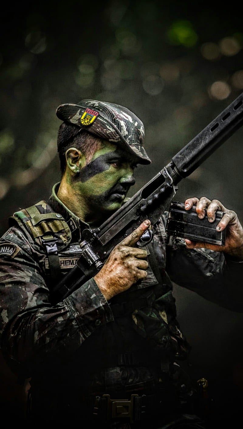 Exercito brasileiro, brazilian army, guerra na selva, guerreiro de selva, HD phone wallpaper