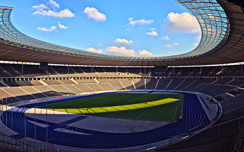Olympiastadion Berlin, Germany, German Football Stadium, Hertha BSC Stadium, Bundesliga, football field, HD wallpaper