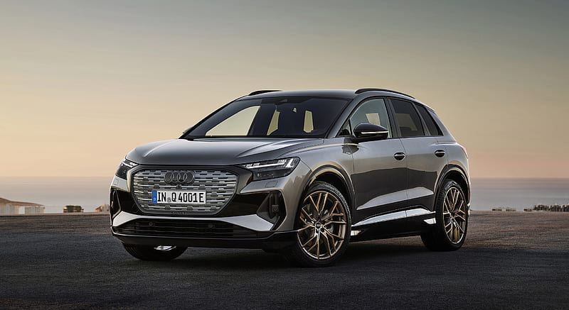 2022 Audi Q4 e-tron (Color: Typhoon Gray) - Front Three-Quarter, car ...