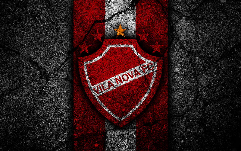 Vila Nova FC logo, football, Serie B, red and white lines, soccer, Brazil, asphalt texture, Vila Nova logo, Brazilian football club, HD wallpaper