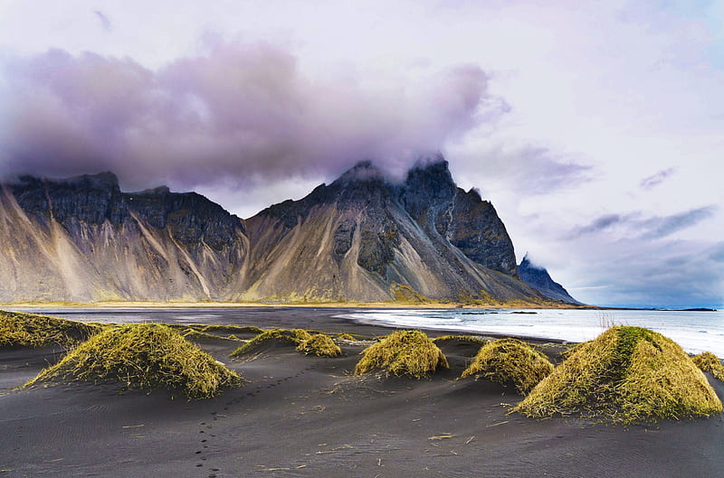 Earth, beach, Cape, Cloud, Iceland, Landscape, Mountain, HD wallpaper