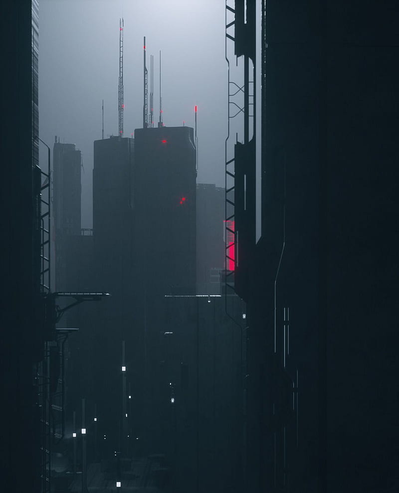 Cyberpunk city, cool, cyber, futuristic, HD phone wallpaper