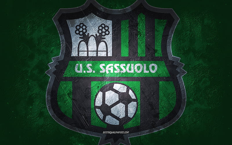 US Sassuolo, Italian football team, green background, US Sassuolo logo ...