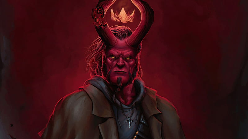 Artwork Hellboy , hellboy, superheroes, artwork, digital-art, art, HD wallpaper