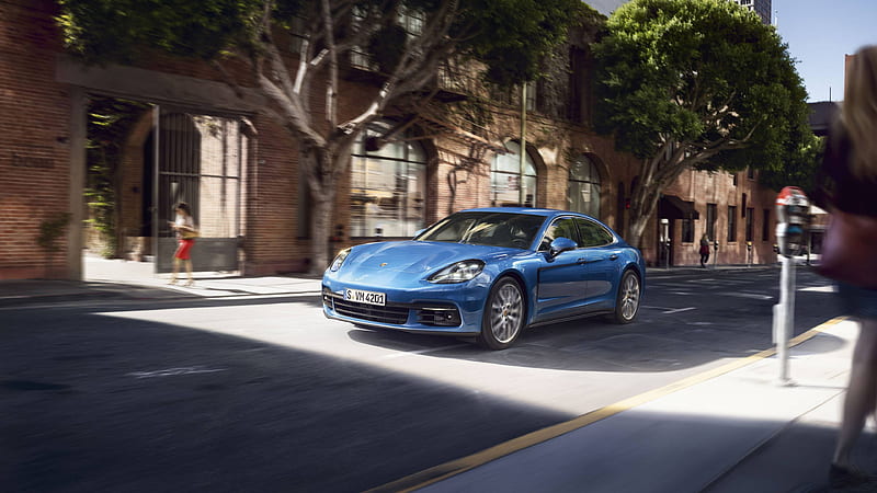 Porsche Panamera movement, speed, blue panamera, HD wallpaper