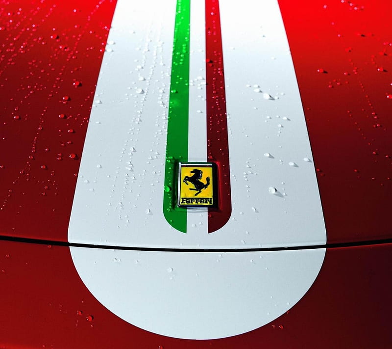 Ferrari, car, hood, horde, italy, red, sport, super, vehicle, HD wallpaper