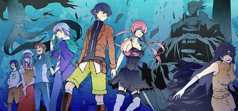 Japão anime mirai nikki amano yukiteru gasai yuno pintura em tela