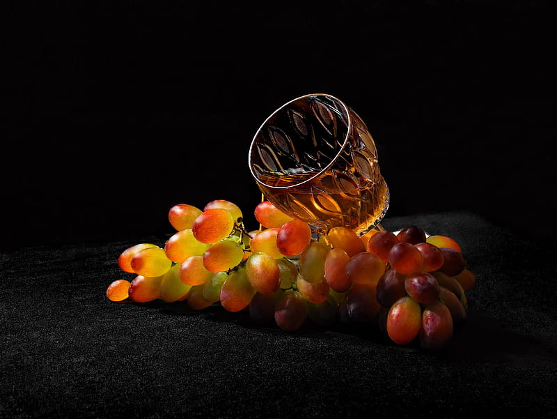 Still life with grapes, Grapes, Bunch, Juice, Food, Glass, HD wallpaper