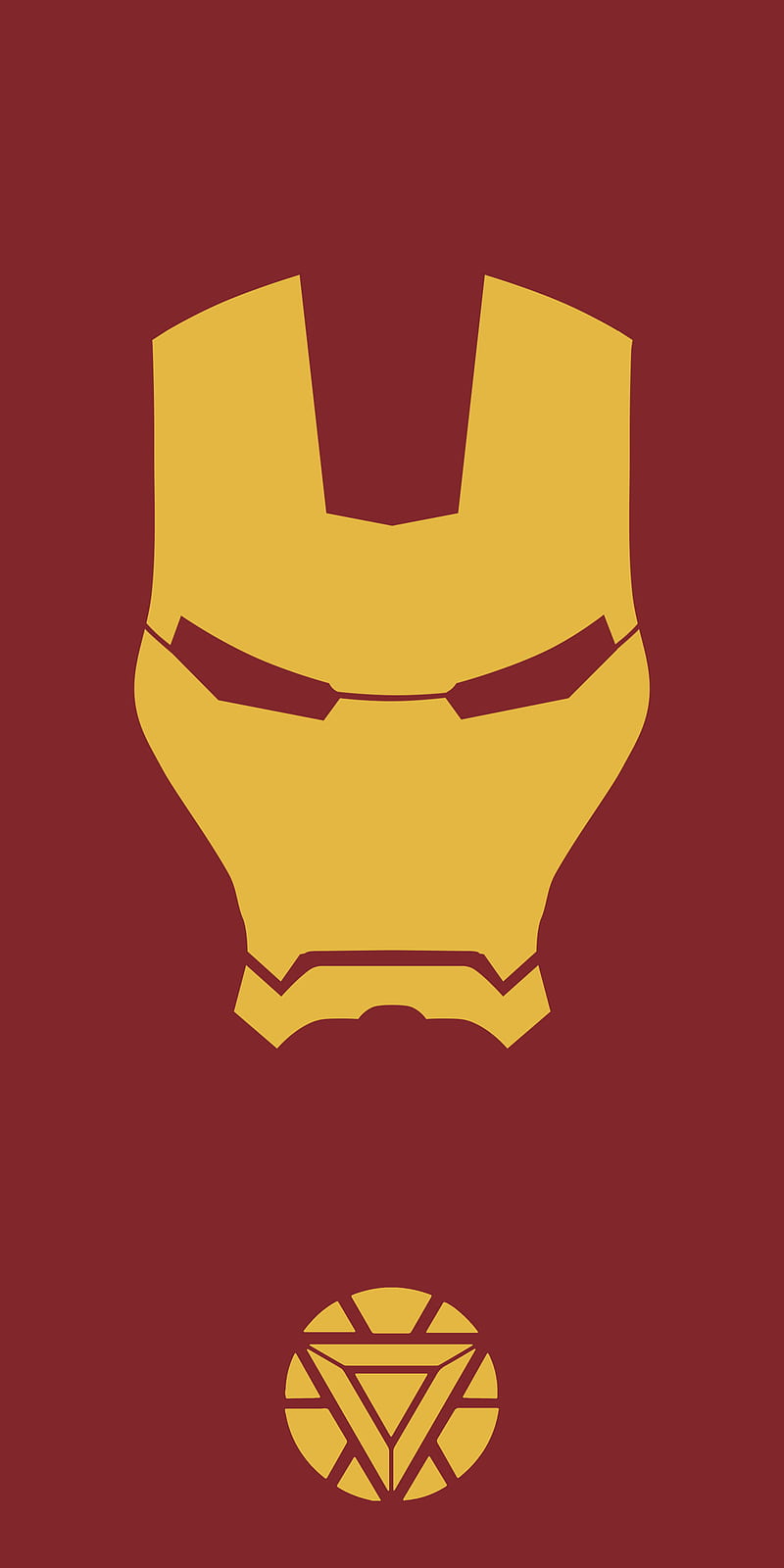 Iron Man, mascara, minimalista, mostaza, reactor ark, red, team iron man, HD phone wallpaper