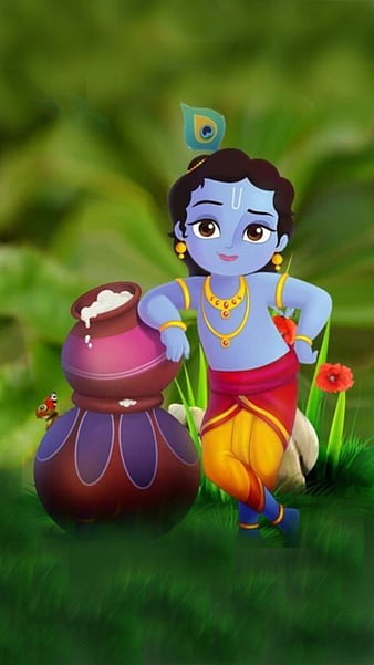 Krishna Art, kishan, kanhaiya, krsna, rama, vishnu, cute, HD phone  wallpaper | Peakpx