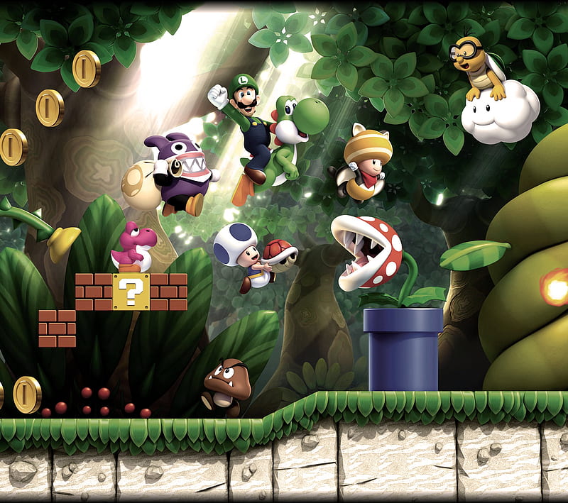 Luigi, adventure, forest, game, mario yoshi, HD wallpaper