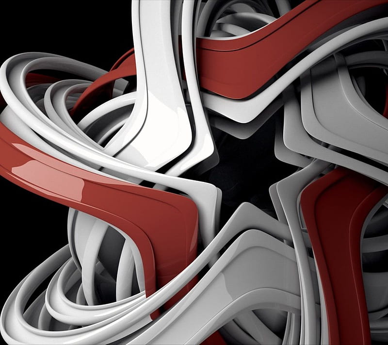 Star Abstract 3d Design Lines Red Swirls White Hd Wallpaper Peakpx - Red Wallpaper Abstract 3d