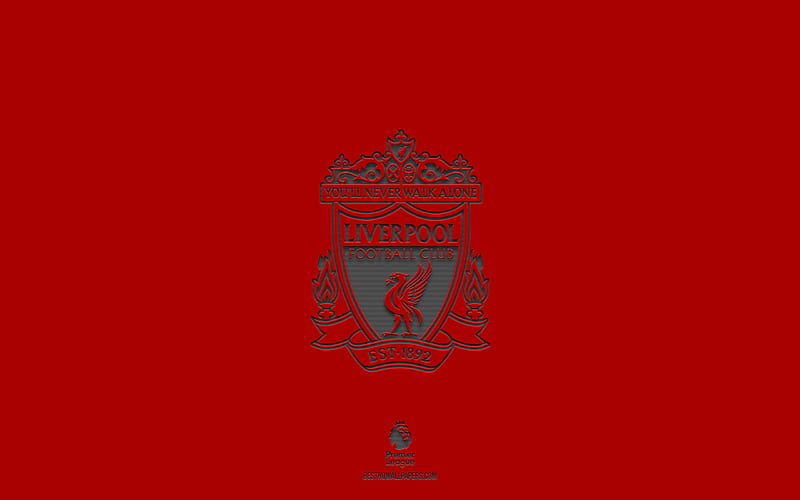 Liverpool FC, red background, English football team, Liverpool FC emblem, Premier League, England, football, Liverpool FC logo, HD wallpaper