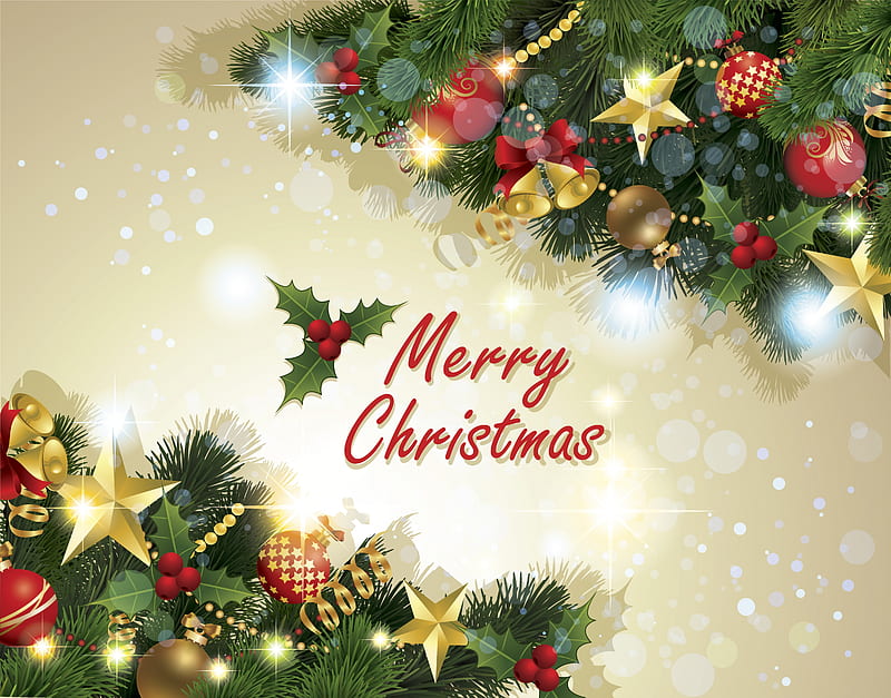 Merry Christmas, red, christmas eve, pretty, christmas tree, christmas balls, bonito, magic, bell, bow, xmas, magic christmas, beauty, christmas light, christmas bell, christmas star, star, light, lovely, christmas, ribbon, decoration, colors, christmas decoration, christmas ball, tree, bells, HD wallpaper