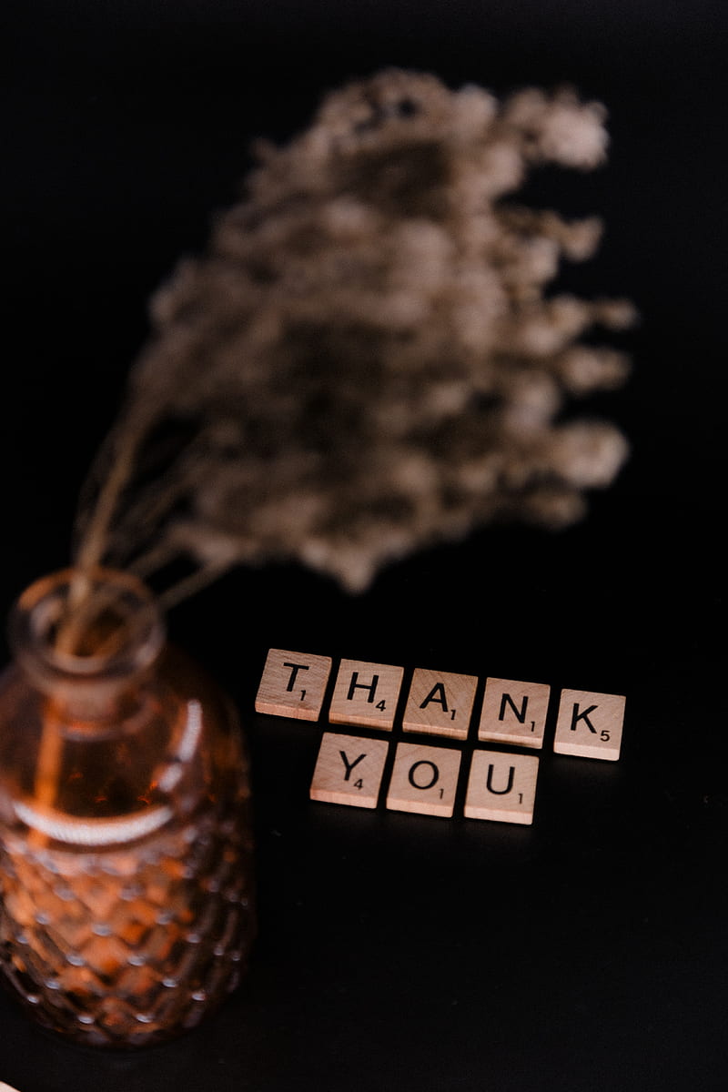 thank you, inscription, vase, black, HD phone wallpaper
