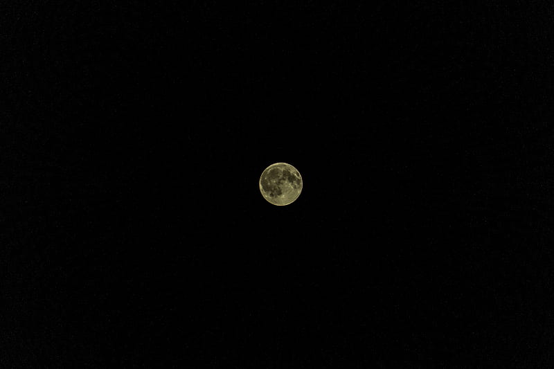 full moon, moon, stars, night, sky, HD wallpaper