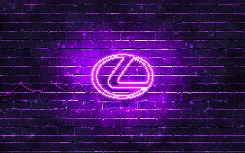 Lexus violet logo violet brickwall, Lexus logo, cars brands, Lexus neon logo, Lexus, HD wallpaper