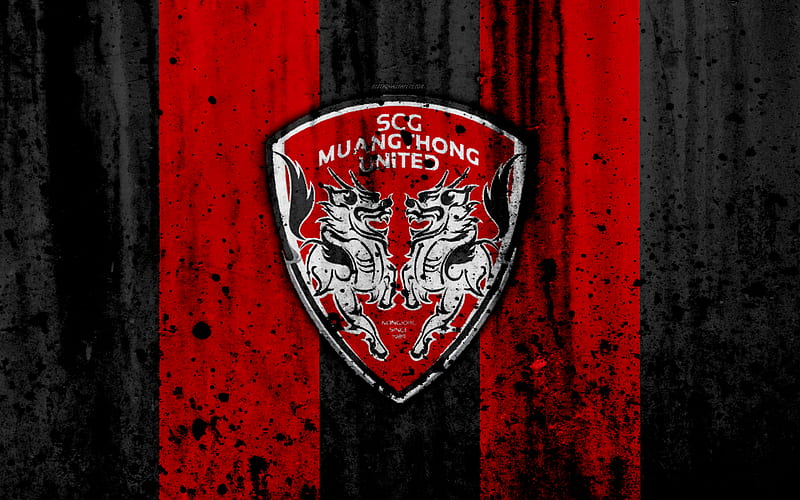 FC Muangthong United, grunge, Thai League 1, soccer, art, football club, Thailand, Muangthong United, logo, stone texture, Muangthong United FC, HD wallpaper