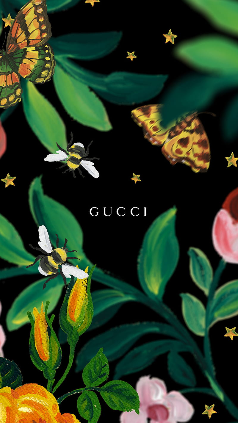 Gucci, abejas, marca, flores, logo, Fondo de pantalla de teléfono HD |  Peakpx