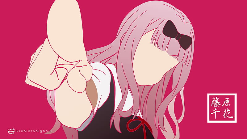 Anime, Kaguya-sama: Love is War, Chika Fujiwara, Kaguya-sama wa Kokurasetai, Minimalist, Pink Hair, bow (Clothing), HD wallpaper