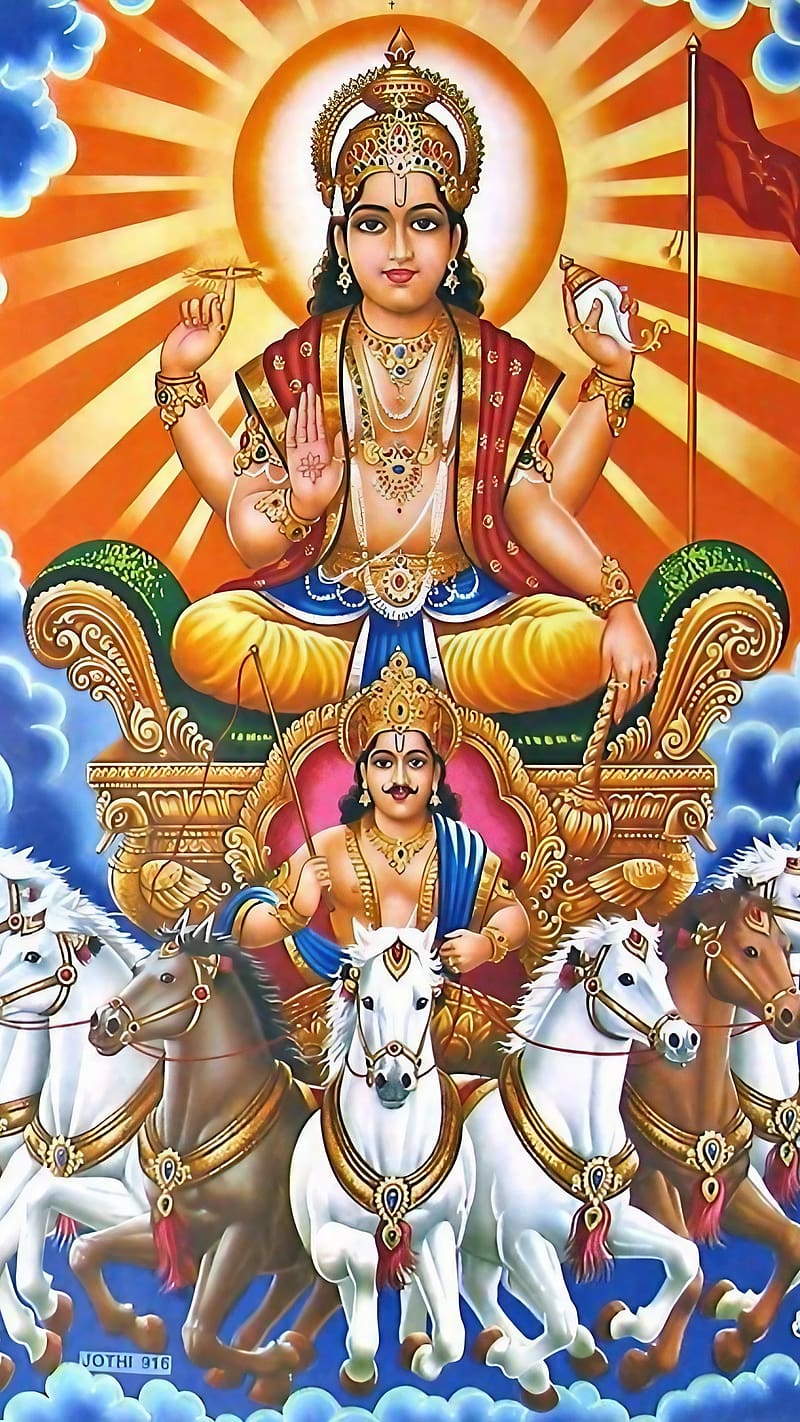 Seven Horse, Surya Dev Hindu God, hindu god, bhakti, devotional, surya dev, HD phone wallpaper