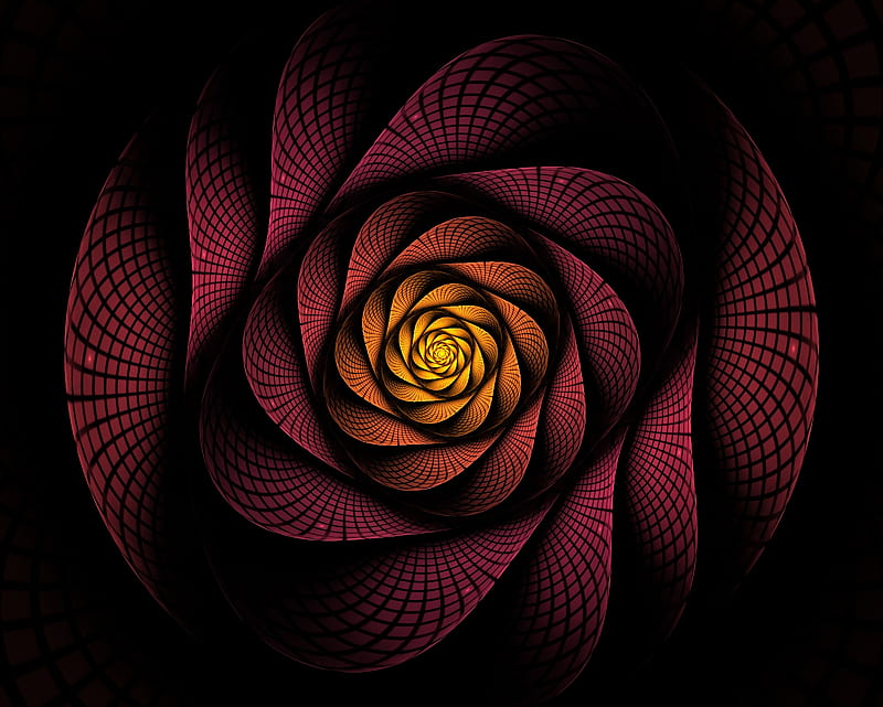 spiral, swirling, fractal, dark, abstraction, HD wallpaper