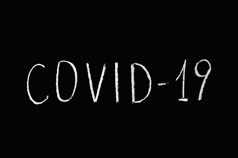 Covid-19 Lettering Text on Black Background, HD wallpaper