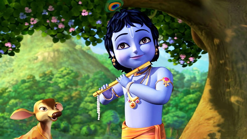 Little Animated Krishna, HD wallpaper