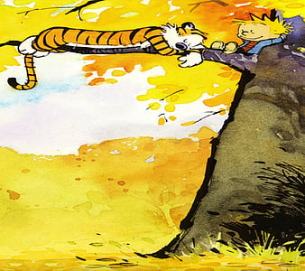 Calvin and Hobbes, comics, warm, HD wallpaper | Peakpx