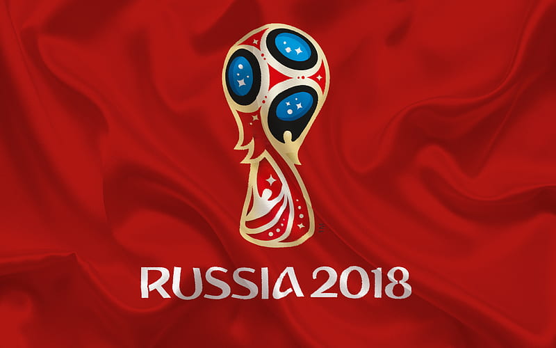 Russia 2018, logo, football, world championship, 2018 FIFA World Cup, Russia, HD wallpaper