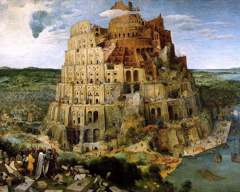 Pieter Breugel the Elder - Tower of Babel, myth, phantasy, bible, history, HD wallpaper