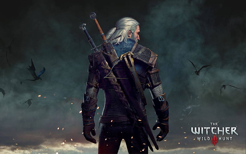 The Witcher 3 Wild Hunt Geralt, The Witcher 3 Logo, HD wallpaper