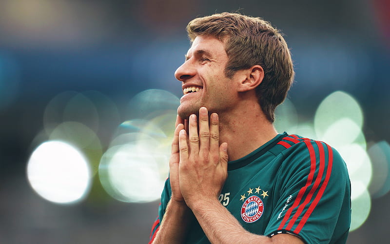 Thomas Muller, joy, football stars, Bayern Munich, Muller, soccer, Bundesliga, footballers, FC Bayern Munich, HD wallpaper
