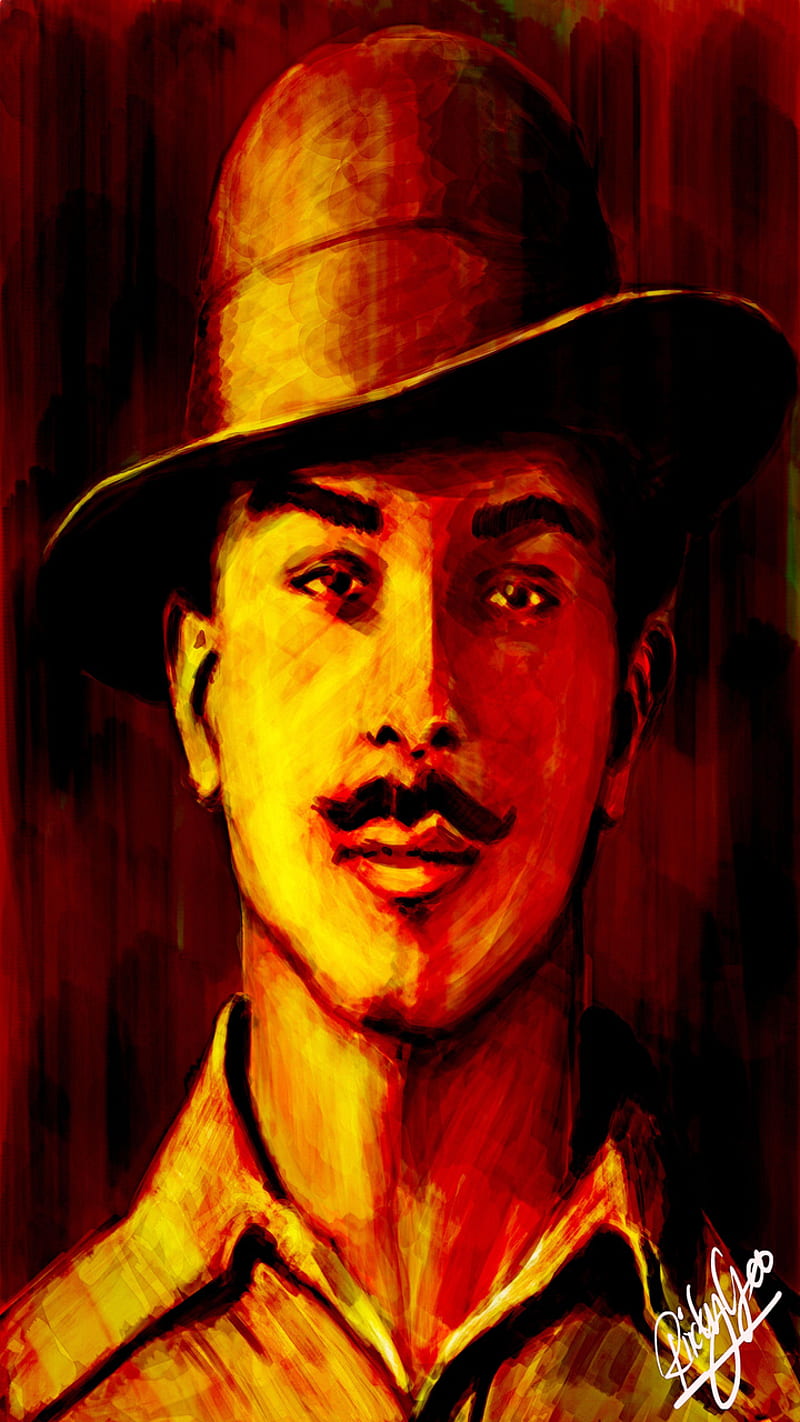 Bhagat Singh, 15 august, 26 january, bharat, dom fighter, independence day, india, inqlaab jindabad, legend, republic day, HD phone wallpaper