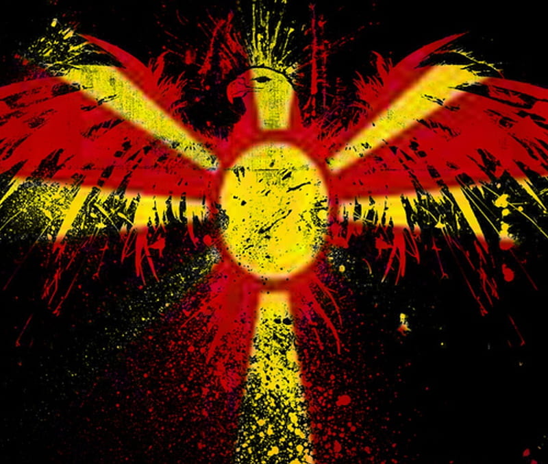 Macedonian flag eagle, eagle, macedonia, macedonian, flag, HD wallpaper
