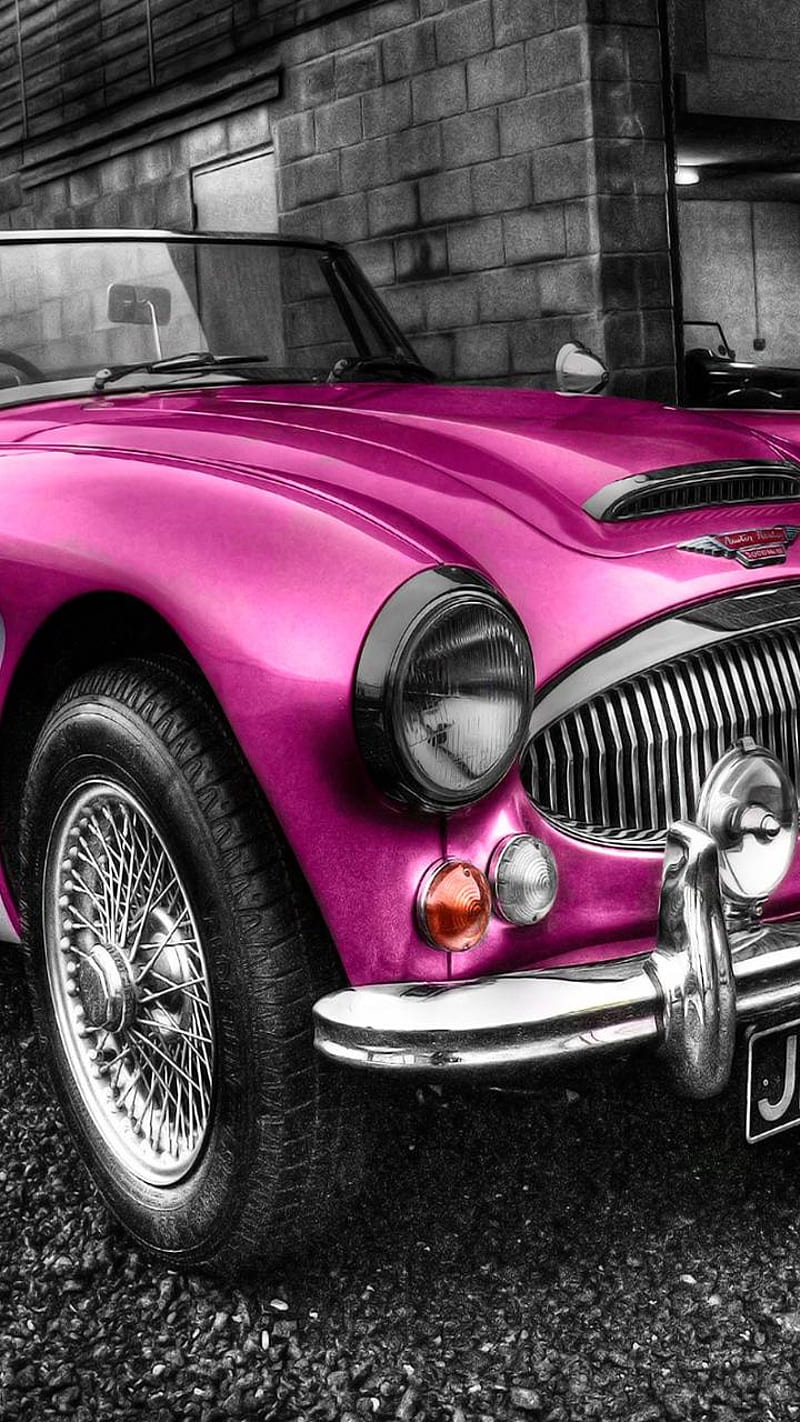 Pink caddie, car, HD phone wallpaper