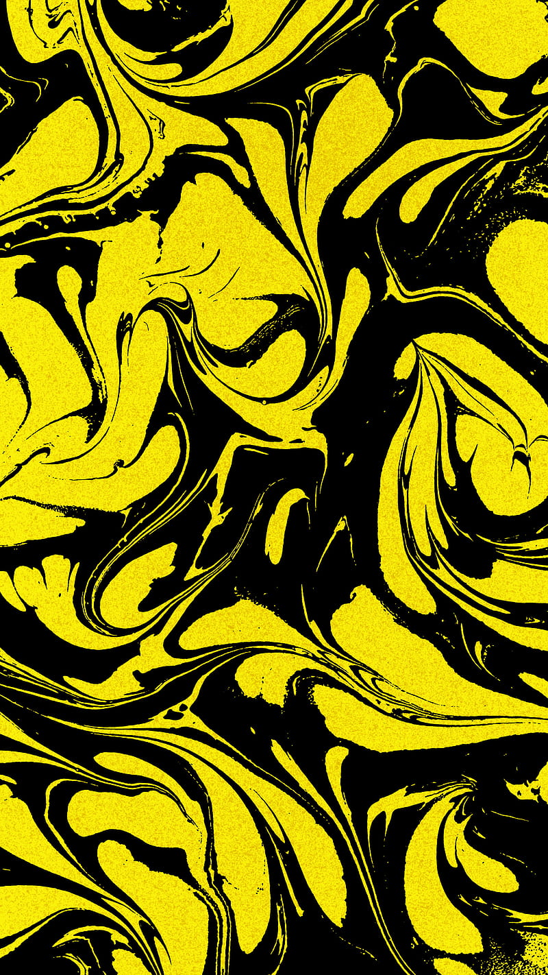 ROTTEN BANANAS, abstract, acid, black, grain, ink, liquid, texture, water, yellow, HD phone wallpaper