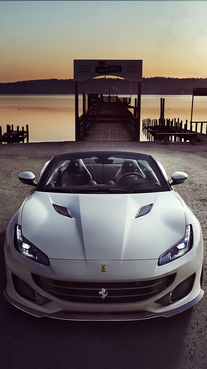 Ferrari Portofino, carros, motors, white, HD phone wallpaper