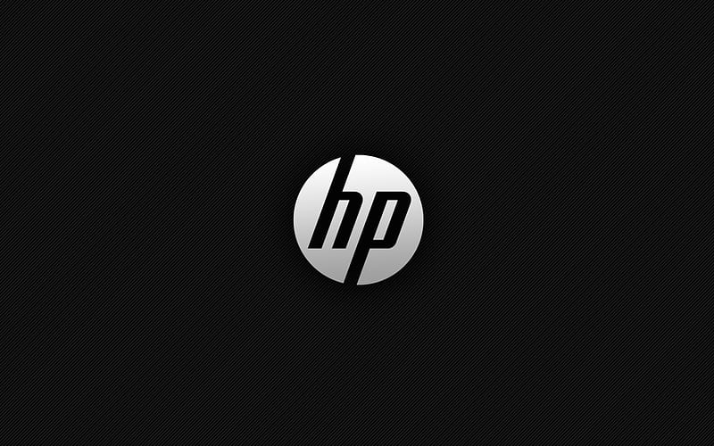 HP logo, Hewlett-Packard, black background, minimal, lines texture, Hewlett-Packard logo, brands, HD wallpaper
