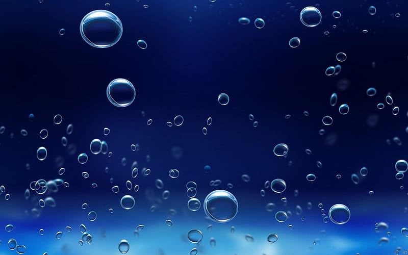 Blue Bubbles, colorful, gray, bubles, 3d and cg, circles, bonito, textures, nice, multicolor, blue, amazing, , colors, black, abstract, water, cool, balls, awesome, white, HD wallpaper