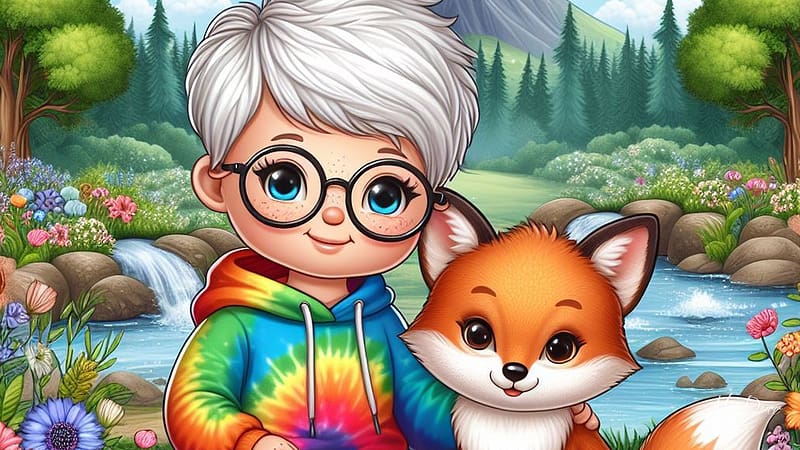 MaDonnas Firefox, flowers, nature, fox, cute, old lady, technology, Firefox, country, themes, HD wallpaper